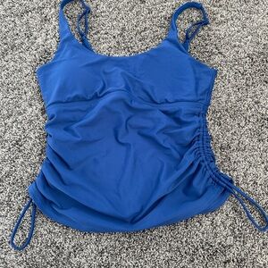Prana Tankini Swimsuit Womens medium Blue UPF 50 Plus Adjustable Straps Eco Swim